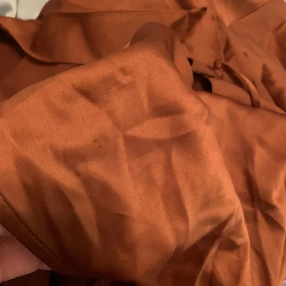 Bar III Womens satin Brown Short Sleeve V Neck Tea-Length Dress Size XL - Picture 6 of 6